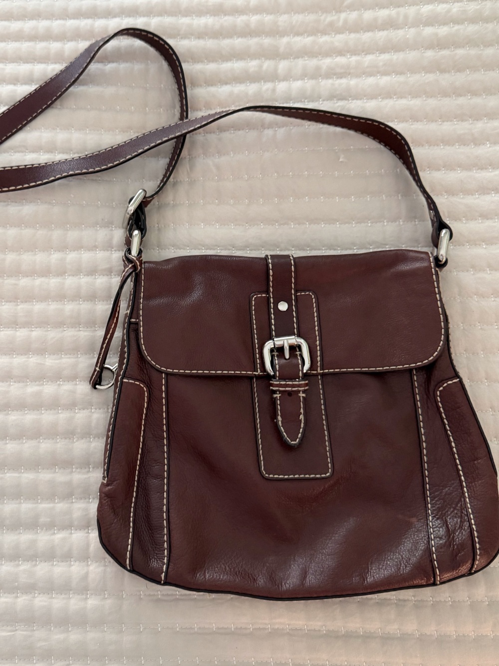 Fossil Brown Leather Crossbody Shoulder Bag